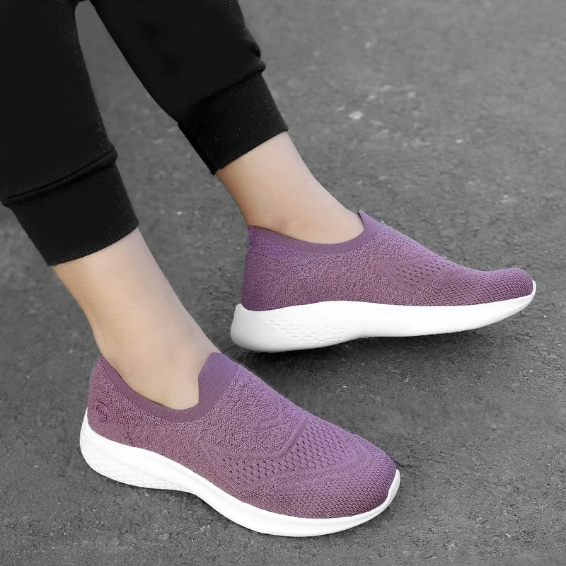 Bacca Bucci Purple WALKER Slip-On Walking Breathable Mesh Sports Shoes for Women | Best Price UAE